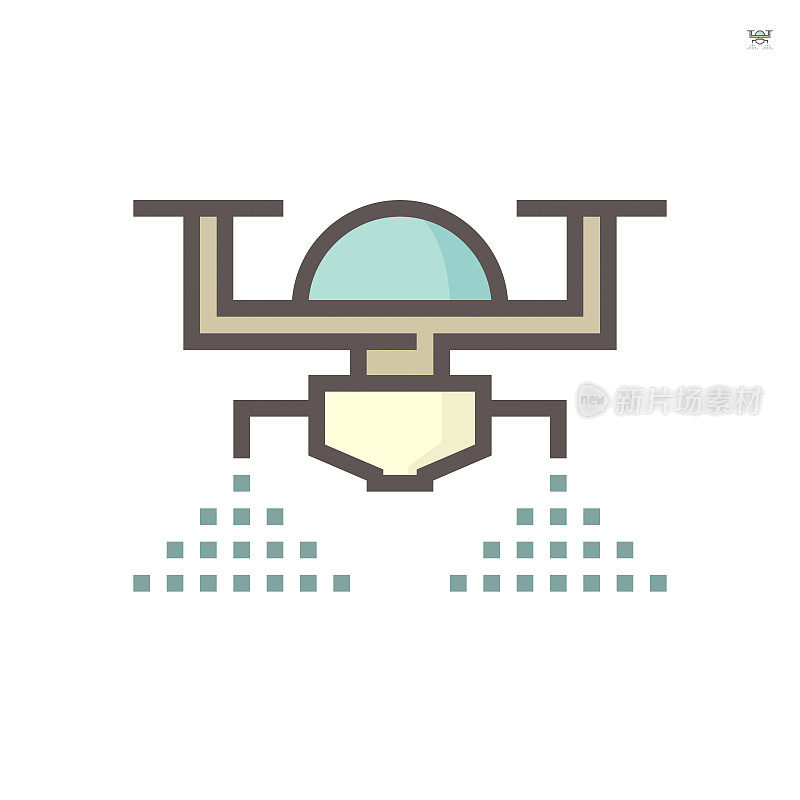 Agriculture drone sprayer vector icon.